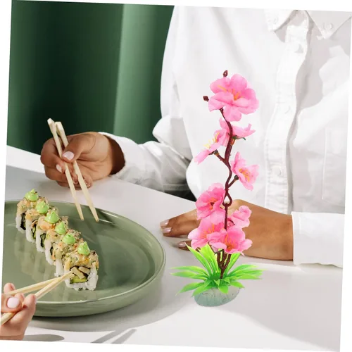Vista 7 de 5 sets Exquisito plato de flores japonesas para sushi decorativo frío plato flor adorno flor falsa decoración 2 piezas x 5