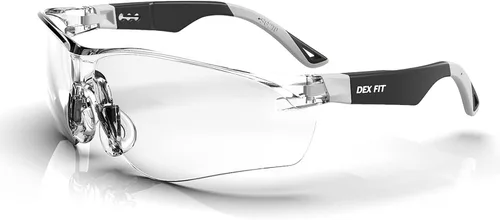 Vista 8 de DEX FIT Gafas de seguridad SG210N – Antivaho y resistentes a los arañazos Z87.1 protección ocular, patillas ajustables y agarre antideslizante