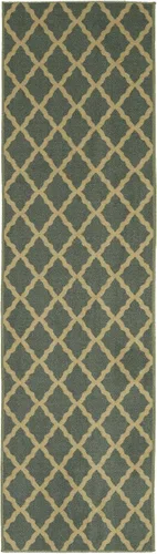 Vista 8 de Ottomanson Glamour Collection - Alfombra para cocina, baño y pasillo, antideslizante, diseño de enrejado marroquí contemporáneo