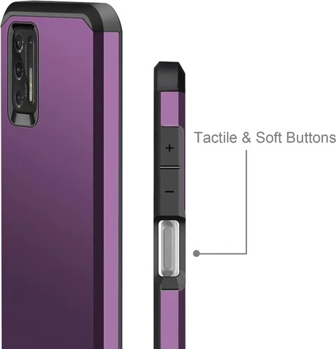 Vista 5 de J&D Funda compatible con Moto G Stylus 2021, resistente funda híbrida resistente con protector de pantalla de vidrio (paquete de 2), no compatible