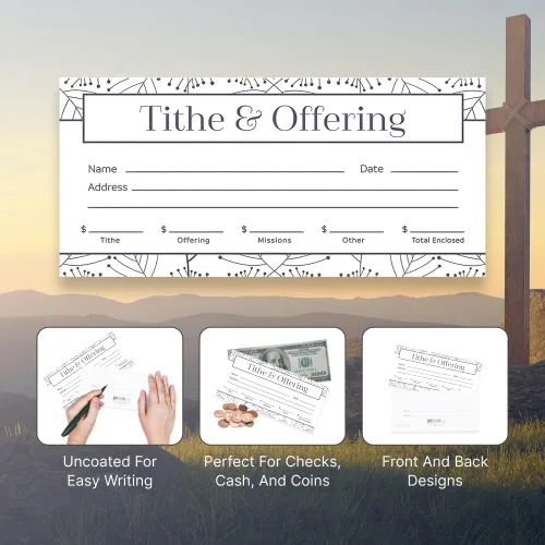 Vista 4 de Sobres de ofrendas para la iglesia de Swanson Christian Products Offering Tithe & Offering Purple/White 100
