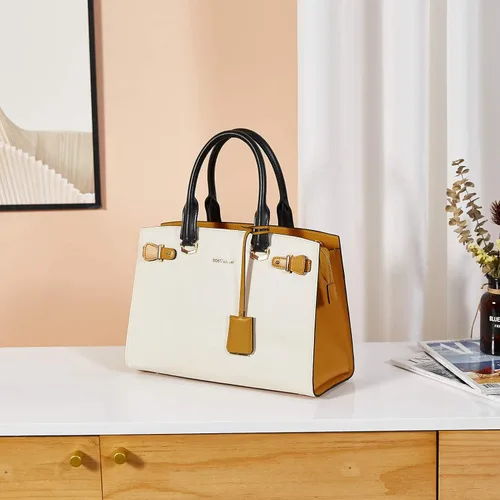 Vista 7 de BOSTANTEN Bolsos de mano para mujer de cuero con bolsa cruzada de hombro albaricoque