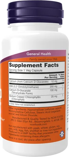 Vista 2 de NOW Foods Suplementos, DIM 200 (diindolilmetano) con D-glucarato de calcio, 90 cápsulas vegetales