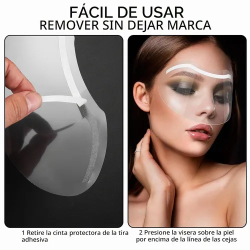 Vista 4 de 50 protectores faciales de ducha, viseras de ducha de cejas, extensiones de pestañas, protector de maquillaje Microblading, protector de maquillaje