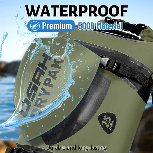 Vista 9 de Bolsa de lona impermeable de 40L y bolsa seca de 25L