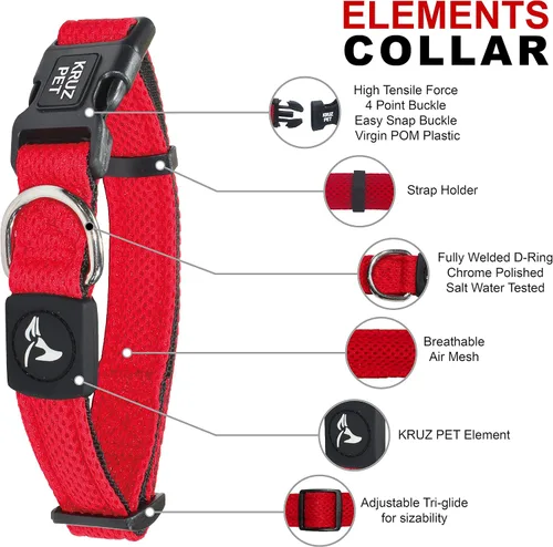 Vista 4 de Collar de perro para perros medianos (ancho - 3/4 pulgadas, largo - 17 - 21.5 pulgadas) Collar de perro turquesa acolchado ajustable con anillo