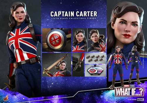 Vista 8 de Hot Toys 1:6 Capitán Carter - ¿Qué pasa si...?, Azul
