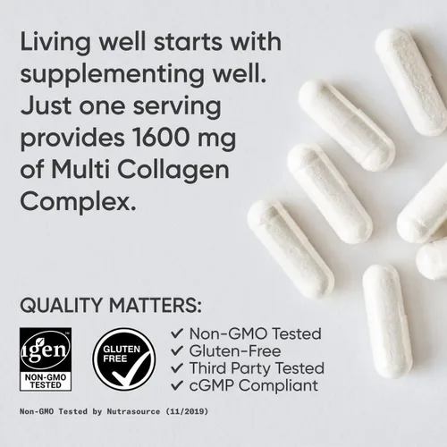 Vista 4 de Sports Research® Péptidos de colágeno múltiple con ácido hialurónico, 90
