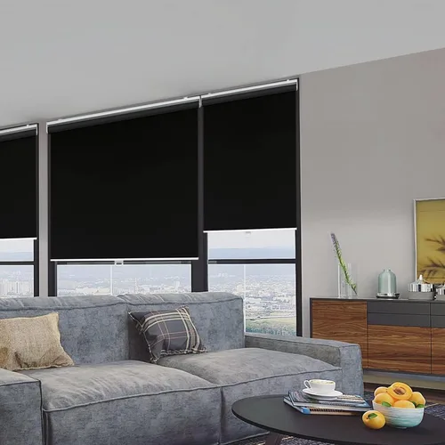 Vista 2 de AOSKY Persianas enrollables opacas para ventanas, sin cordones, para oscurecer la habitación, con aislamiento térmico, fácil de instalar