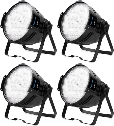 Vista 10 de BETOPPER Luces estroboscópicas de lavado de DJ para fiestas, 54 LED, súper brillante, DMX512, blanco/blanquecino, 5000 lúmenes, iluminación par