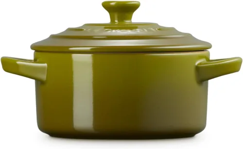 Vista 4 de Le Creuset Mini Cocotte redonda de gres, 237 ml, Oliva (Paquete de 6)