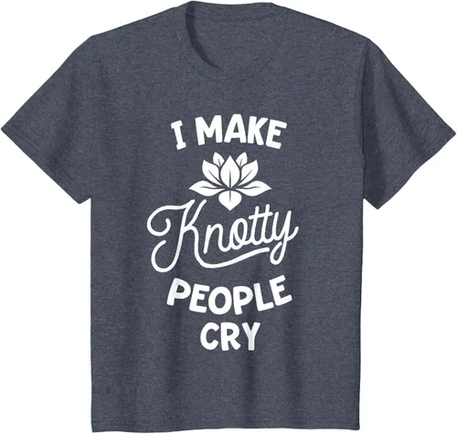 Vista 65 de Camiseta divertida de terapia de masaje I Make Knotty People Cry, Negro, S