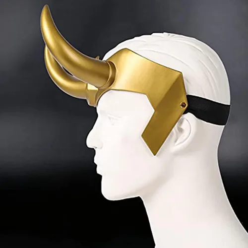 Vista 5 de Supervillain Crown Horns Halloween Mask Cosplay, Masquerade Costume Accessories Prop