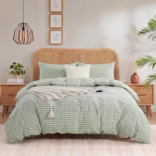 Vista 22 de NEXHOME PRO Funda de edredón Twin XL 100% algodón lavado, transpirable, duradera, texturizada, similar al lino, juego de ropa de cama para el hogar
