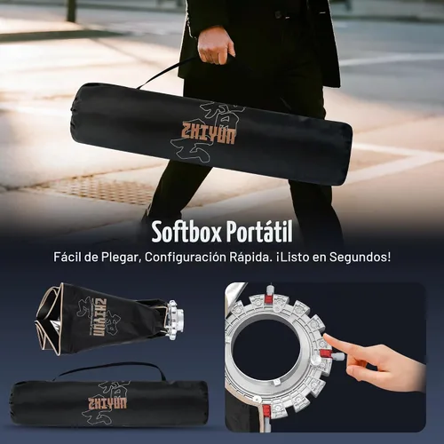Vista 2 de ZHIYUN - Softbox rectangular de 60x90cm / 23.5 * 35.5 pulgadas con liberación rápida, montaje Bowens, difusores y bolsa con rejilla, compatible