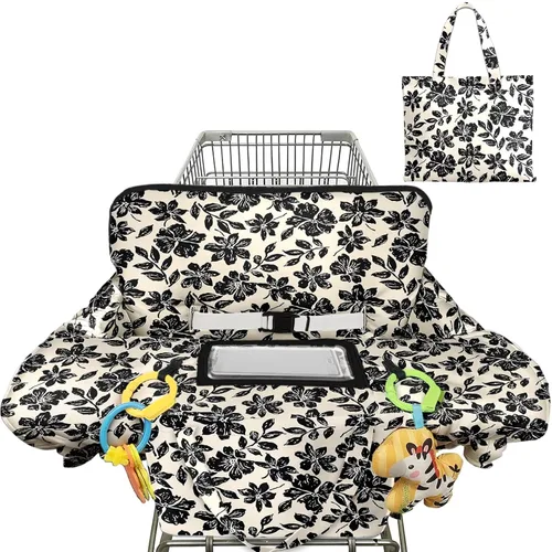Vista 12 de Funda para carrito de compras para bebé 2 en 1 Funda para silla alta con arnés de seguridad Multifuncional Patrón de manchas blancas Cubiertas