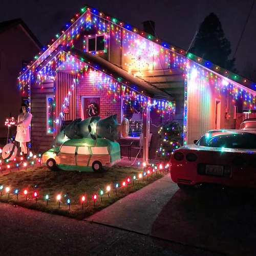 Vista 5 de Luces de Navidad de Carámbanos para Exteriores, 33 pies 400 Luces LED de Carámbanos para Exteriores, Luces Centelleantes Enchufables para Interiores