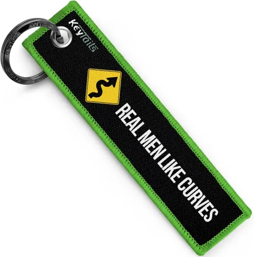 Vista 8 de KEYTAILS Llaveros, Etiqueta de Llave de Calidad Premium para Motocicleta, Automóvil, Scooter, ATV, UTV [A Los Hombres Reales Les Gustan Las Curvas]