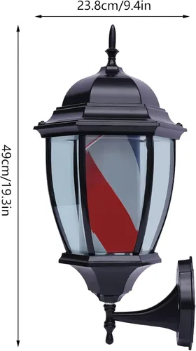 Vista 3 de DNYSYSJ Luz LED de poste de peluquería de 19 pulgadas, letrero retro para peluquería y peluquería, tiras giratorias IP44, impermeable, montaje