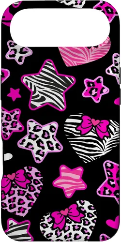 Vista 27 de Funda Bimbo Y2K para iPhone 16 McBling Estética Corazón Estrella Leopardo Zebra Rosa Y2K