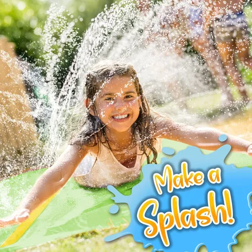 Vista 2 de Stargo 18 x 5 pies – Salpicaduras y tobogán deslizante, toboganes acuáticos para niños – Tobogán acuático para niños al aire libre divertidos