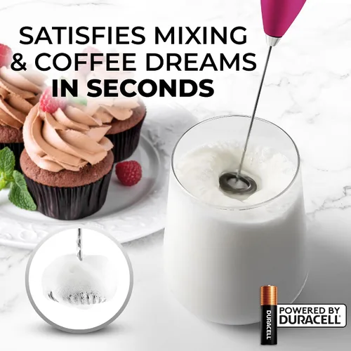 Vista 482 de Zulay Milk Boss Espumador de leche potente manual, hace espuma para latte, batidor para mezclar bebidas, café, miniespumador para capuchino, frappé