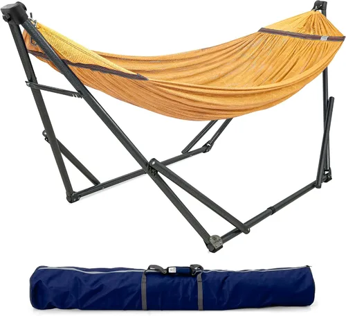Vista 11 de Tranquillo Unity - Soporte de hamaca ajustable, plegable, para camping, con soporte, capacidad de 800 lbs, soporte de hamaca doble de acero para 2