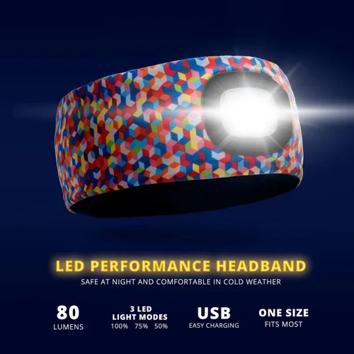 Vista 3 de Gone For a Run Gorros y diademas reversibles con forro polar LED para correr 3 modos de luz