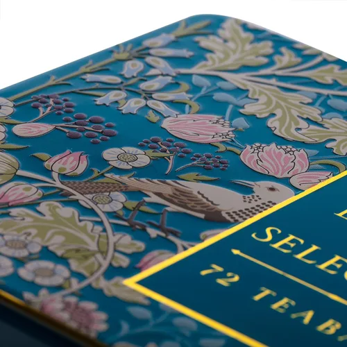 Vista 7 de Nuevo té inglés Song Thrush Tea Sampler Lata con 72 bolsas de té negro Desayuno inglés + mezclas Earl Grey