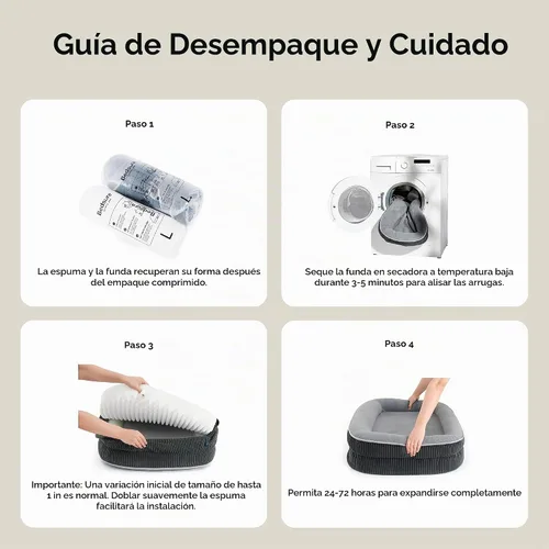 Vista 7 de Bedsure Camas ortopédicas para perros con cojín ovalado de 360 °, perro de Carbón