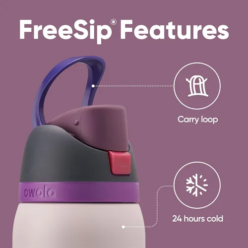 Vista 3 de Owala Botella de agua aislada de acero inoxidable de 32 onzas con popote y funda protectora de silicona de 32 onzas