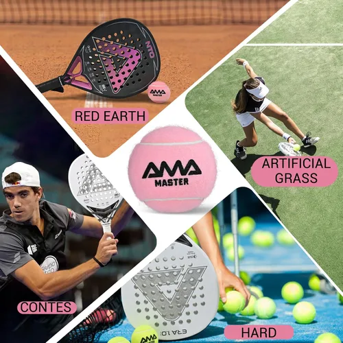 Vista 7 de AMA SPORT Pelotas de pádel presurizadas que cumplen con los estándares de competiciones y torneos adecuados para cualquier superficie o sitio
