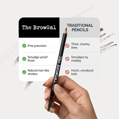 Vista 7 de The BrowGal Lápiz de cejas flaco, negro, 0.04 onzas