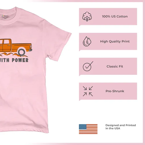 Vista 45 de Tee Hunt Camisetas gráficas y camisetas sin mangas para hombre Roll with Power Pickup Truck
