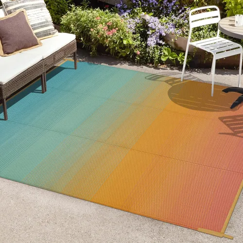 Vista 52 de Anidaroel Alfombra de área para exteriores para patio, 4 x 6 pies, impermeable, reversible, alfombra de paja de plástico para exteriores, alfombra