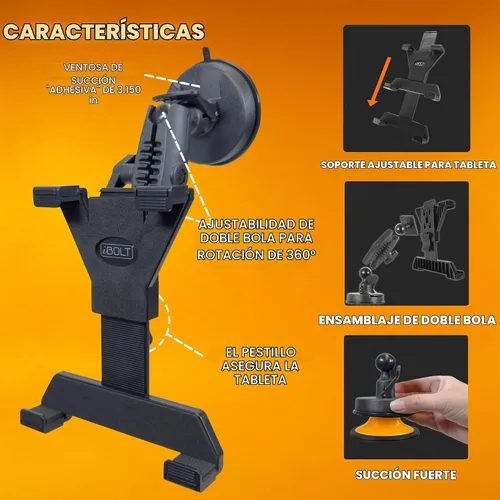 Vista 2 de iBOLT TabDock BizMount Soporte de ventosa para tabletas para camiones y vehículos