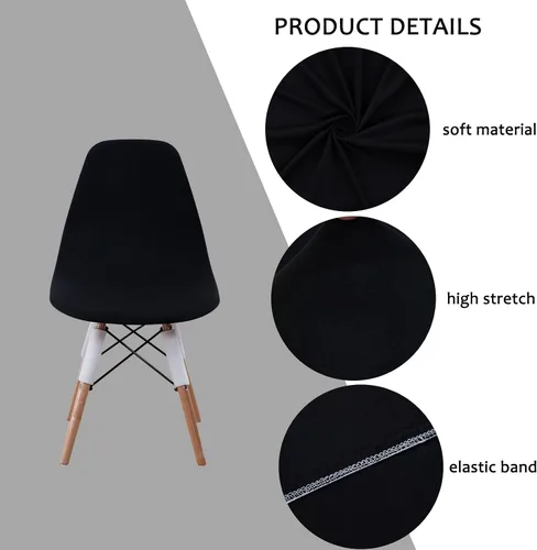 Vista 3 de HAOYONG Fundas para silla de comedor modernas de mediados de siglo, funda estampada para silla sin brazos, fundas elásticas para cocina, oficina