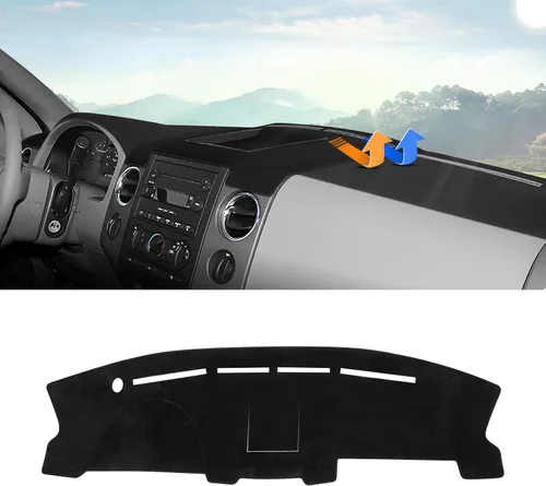 Vista 32 de Autorder - Tapete para cubierta de tablero de instrumentos para camioneta Ford F100/F150/F250/F350/Bronco Pickup Truck, 1973-1977 1978 1979