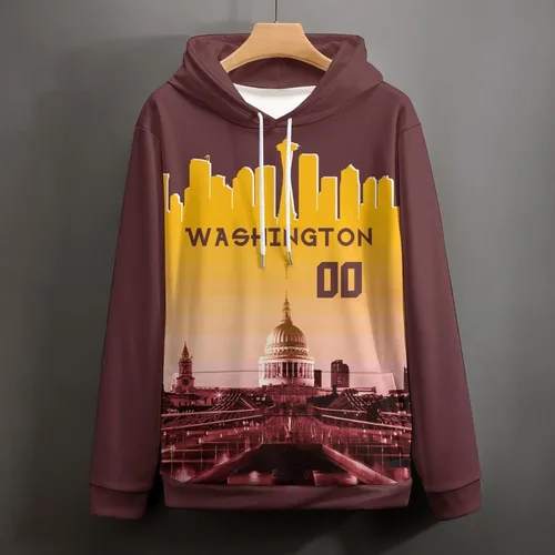 Vista 77 de Custom Football Hoodies City Night Skyline Personalized Sweatshirt Name Number Fan Gift Pullover for Men Women Youth