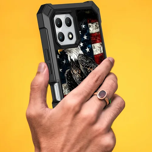 Vista 7 de Funda para T-Mobile Revvl 7 de 6.6 pulgadas con protector de pantalla, policarbonato duro de doble capa resistente y TPU suave a prueba de golpes