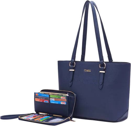 Vista 19 de YZAOLL Bolsos para mujer de cuero sintético, medianos y grandes, bolso de hombro, cartera, juego de bolso de mano y billetera
