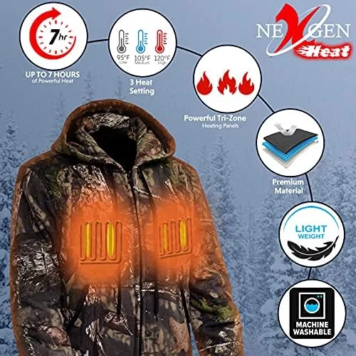 Vista 7 de Milwaukee Performance Sudadera con capucha con cremallera frontal de Mossy Oak 12 V con calefacción frontal y trasera Batería incluida