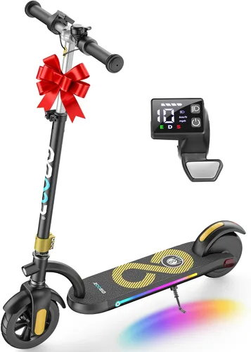 Vista 10 de Gyroor H40 Kids Electric Scooter, 180W Motor, Up to 10 MPH, LED Display & Colorful Lights, Adjustable Height, for Boys & Girls Ages 8-12, Great Azul