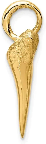 Vista 2 de Colgante de oro amarillo macizo de 14 quilates con diente de tiburón para hombre