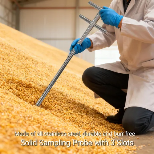 Vista 3 de Sonda de muestreo de grano de polvo, sonda de grano para polvos y semillas, muestreador de acero inoxidable, muestra de ladrón de granos, sonda