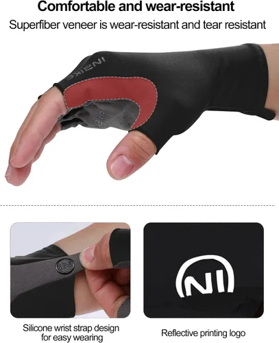 Vista 4 de INBIKE Guantes de ciclismo para hombres y mujeres, guantes de bicicleta transpirables ligeros de medio dedo, guantes de ciclismo de montaña