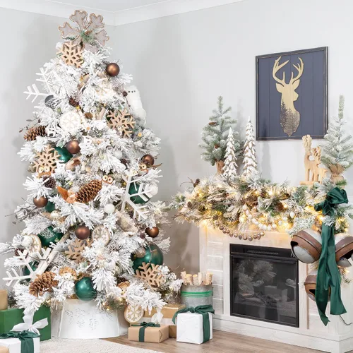 Vista 7 de AuldHome Design Adornos de estrella de granja (paquete de 12, blanco); madera con esmalte blanco de 2 pulgadas, decoración de Navidad de estrella