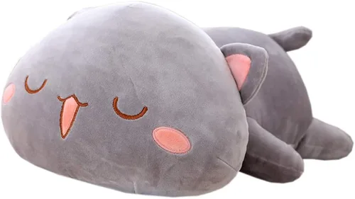 Vista 11 de Juguete de peluche con forma de animales, cojín de peluche con forma de gato para niñas