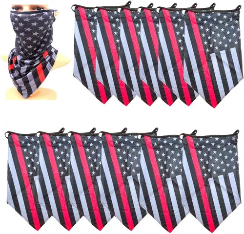 Vista 18 de Paquete de 12 polainas para el cuello, bufanda, máscara facial, bandanas para hombres y mujeres, máscara facial, pasamontañas, diademas