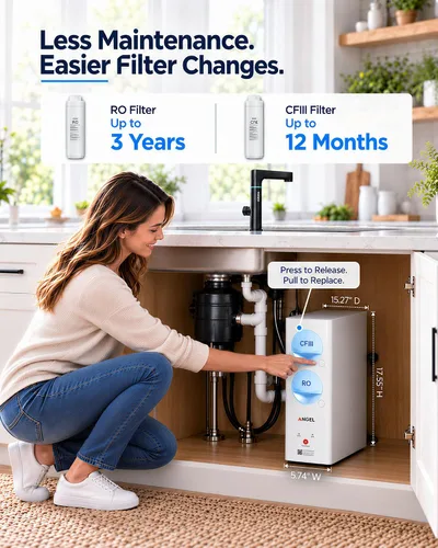 Vista 8 de ANGEL X4 Tankless Reverse Osmosis System, 1000 GPD Under Sink RO Filter